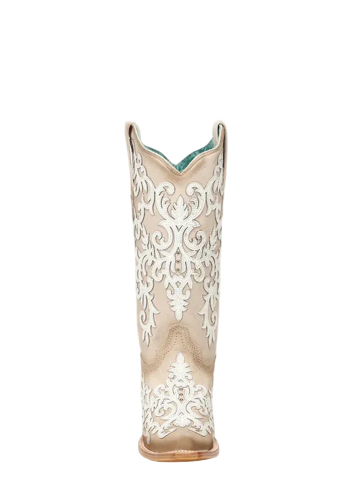 Corral Women's Bone Overlay & Embroidered Snip Toe Wester Boots A5070 - Image 3
