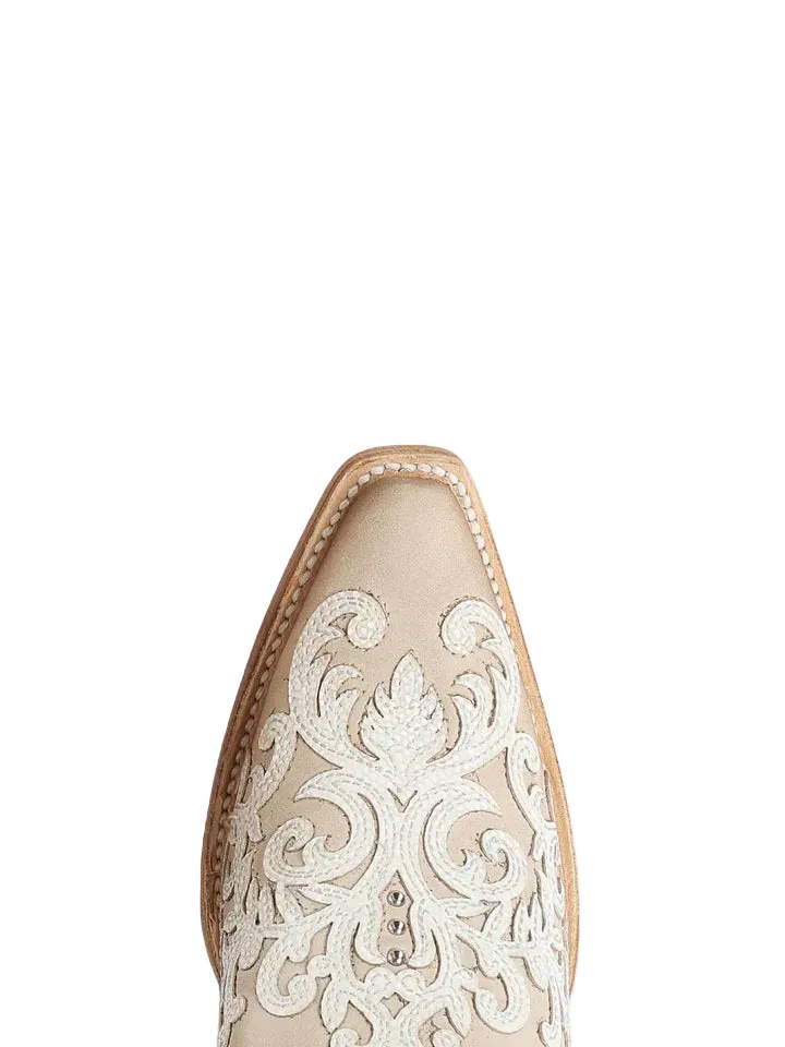 Corral Women's Bone Overlay & Embroidered Snip Toe Wester Boots A5070 - Image 5