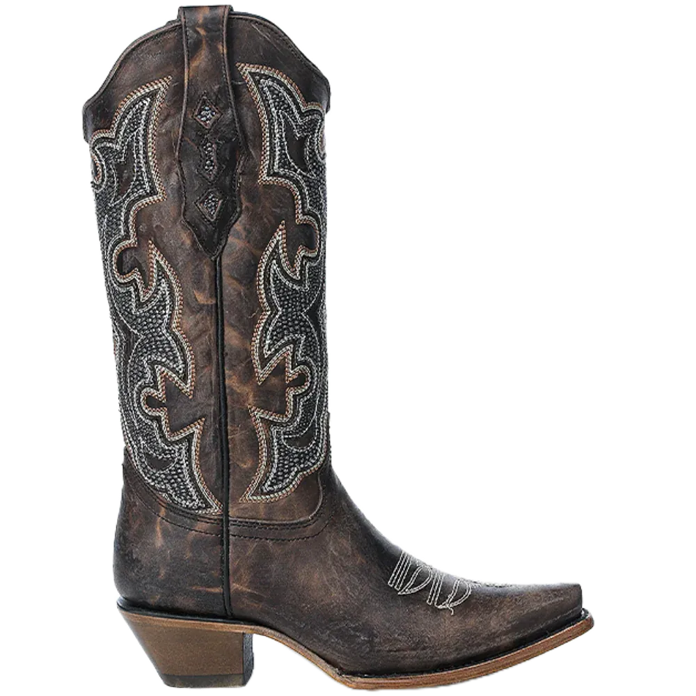Corral Women's Brown Embroidered Snip Toe Western Boot Z5289 - Image 2