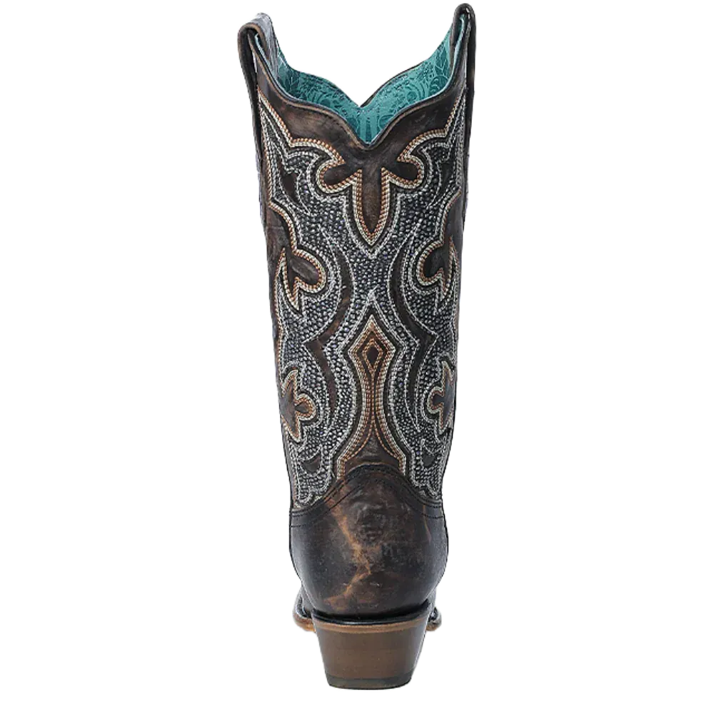 Corral Women's Brown Embroidered Snip Toe Western Boot Z5289 - Image 3