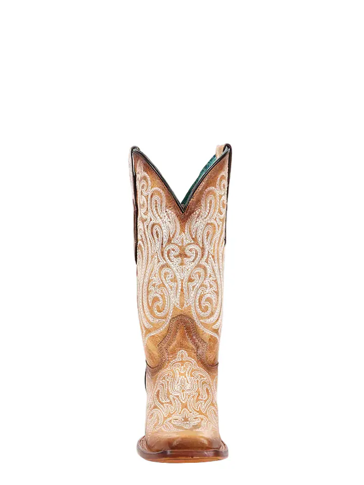Corral Women's Camel Luminescent Embroidery Straw Western Boots A4580 - Image 3