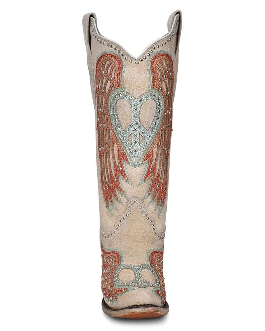 Corral Women's Heart & Wings Ivory Western Boots A4236 - Image 3