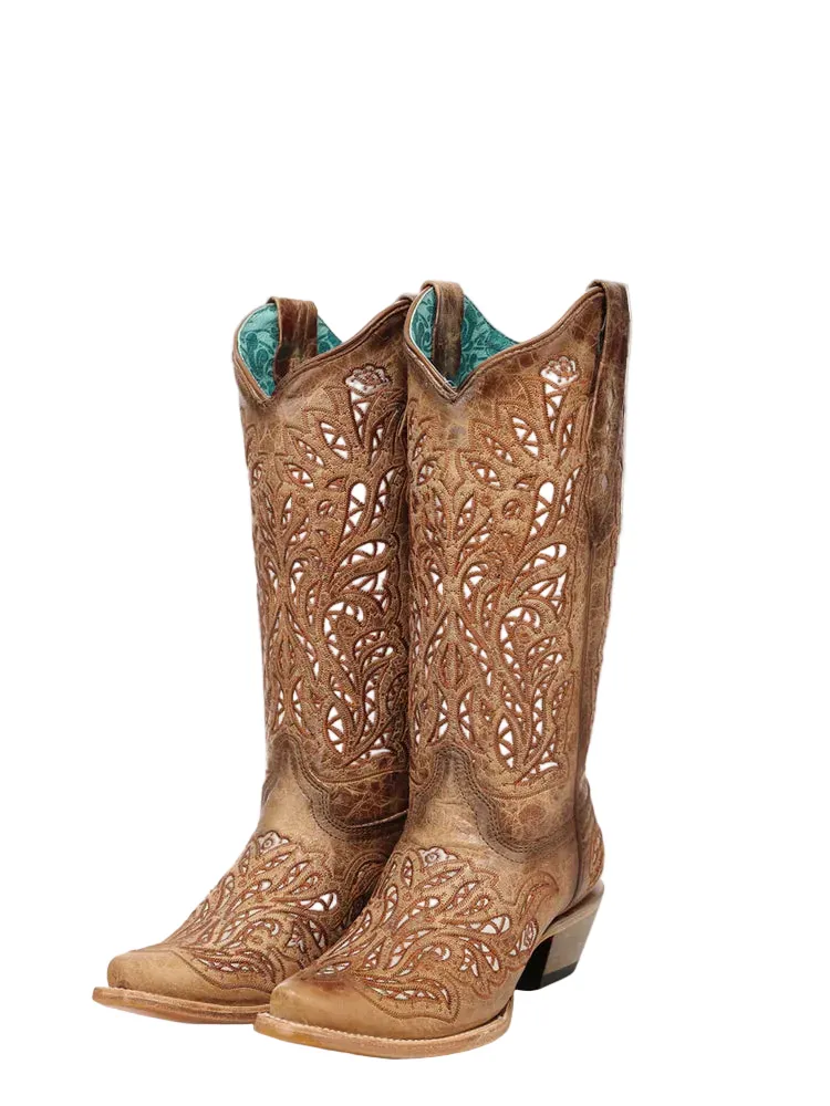Corral Women's Sand Glitter & Embroidered Western Boots A5097 - Image 7