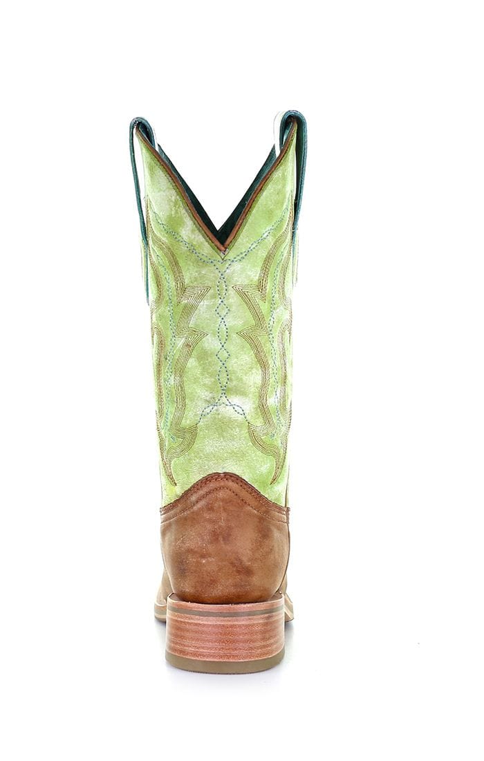 Corral Women's Sand/Green Embroidery Square Toe Cowgirl Boots A4102 - Image 4