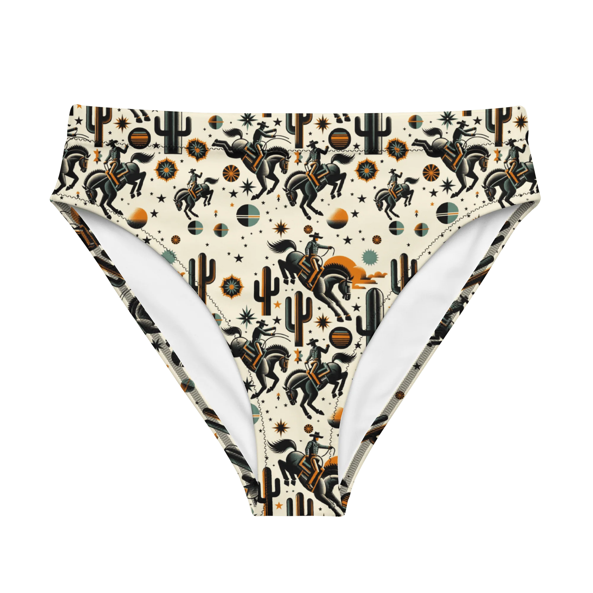 Cosmic Rodeo: Bucking Space Bronco High-Waisted Bikini Bottom