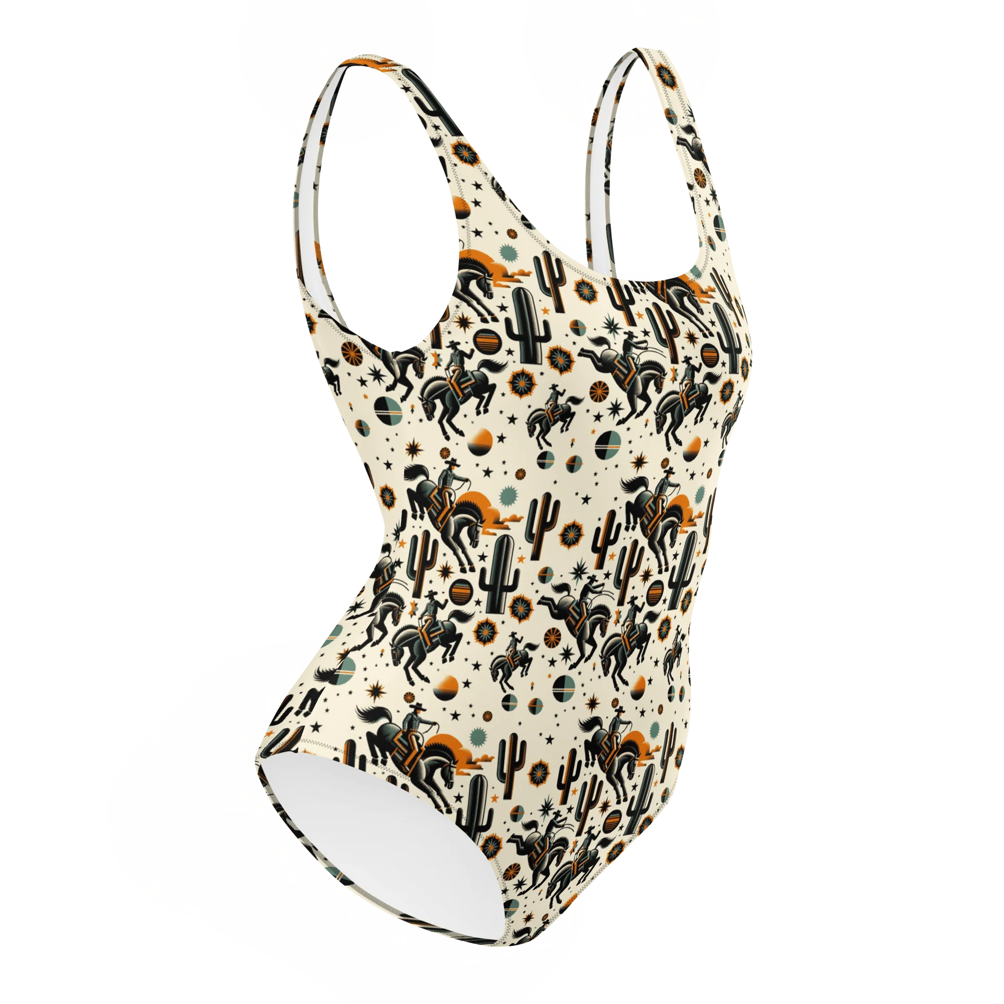 Cosmic Rodeo: Bucking Space Bronco One-Piece Swimsuit - Image 2