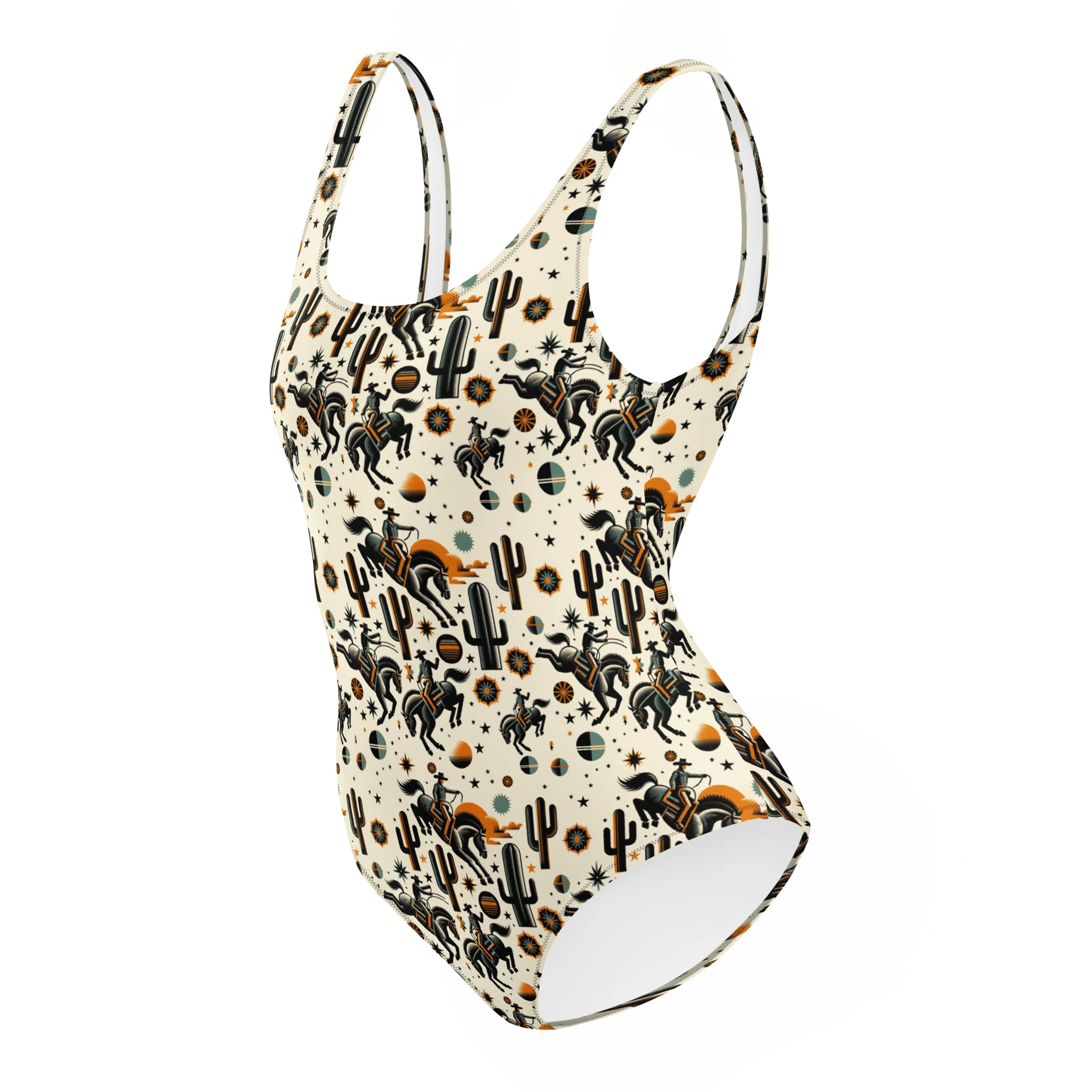 Cosmic Rodeo: Bucking Space Bronco One-Piece Swimsuit - Image 3
