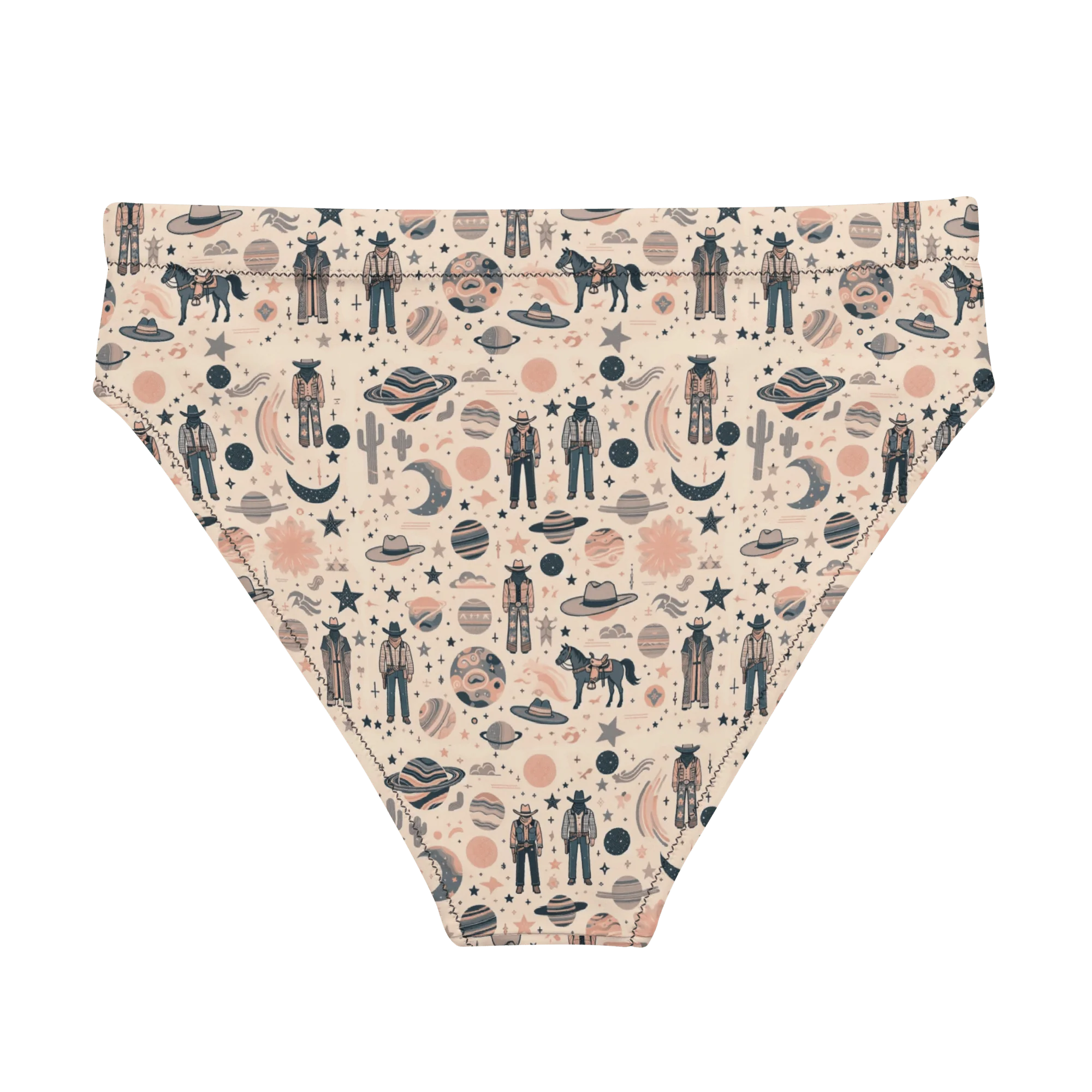 Cosmic Wrangler: Western Space Cowboy High-Waisted Bikini Bottom - Image 2