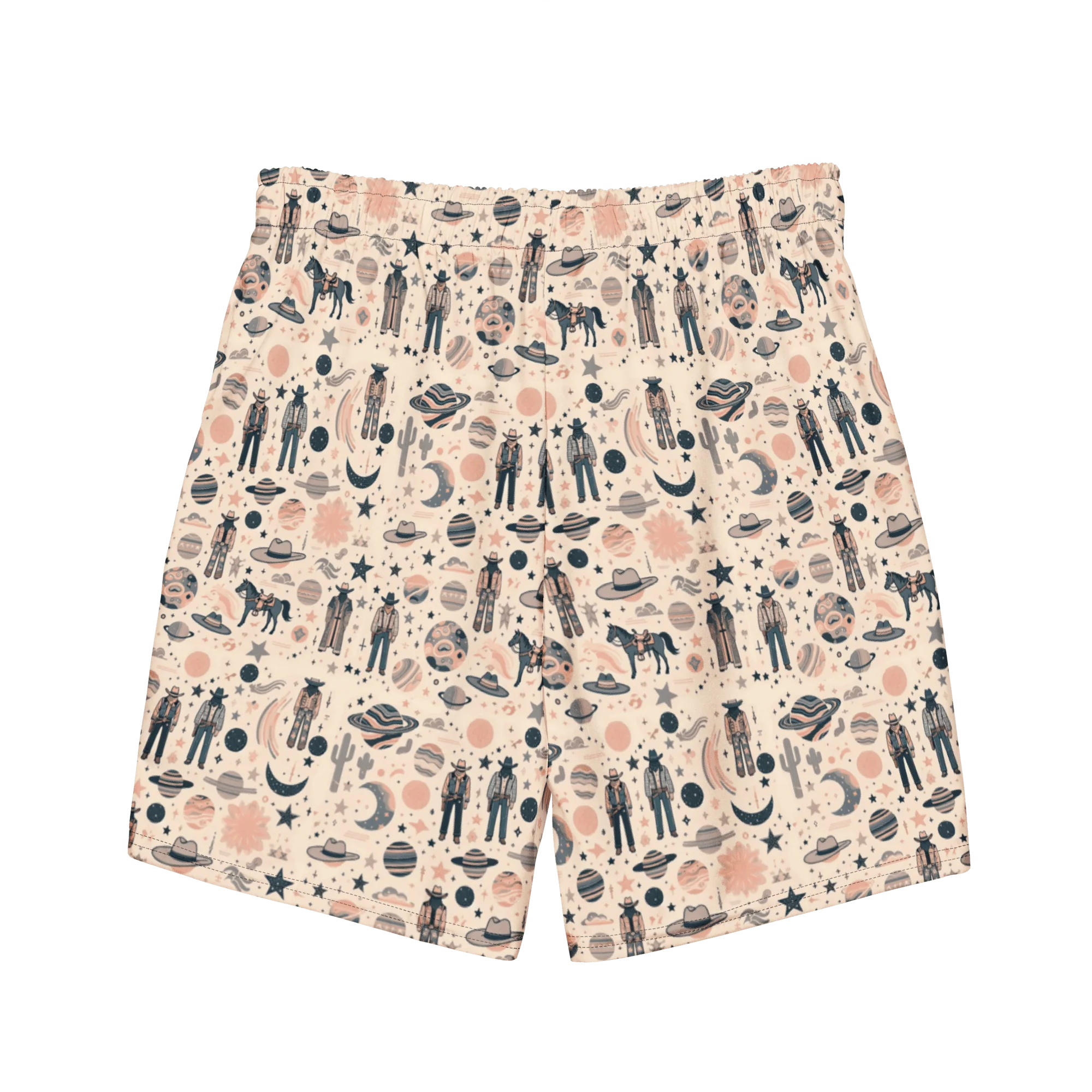 Cosmic Wrangler: Western Space Cowboy Swim Trunks - Image 2