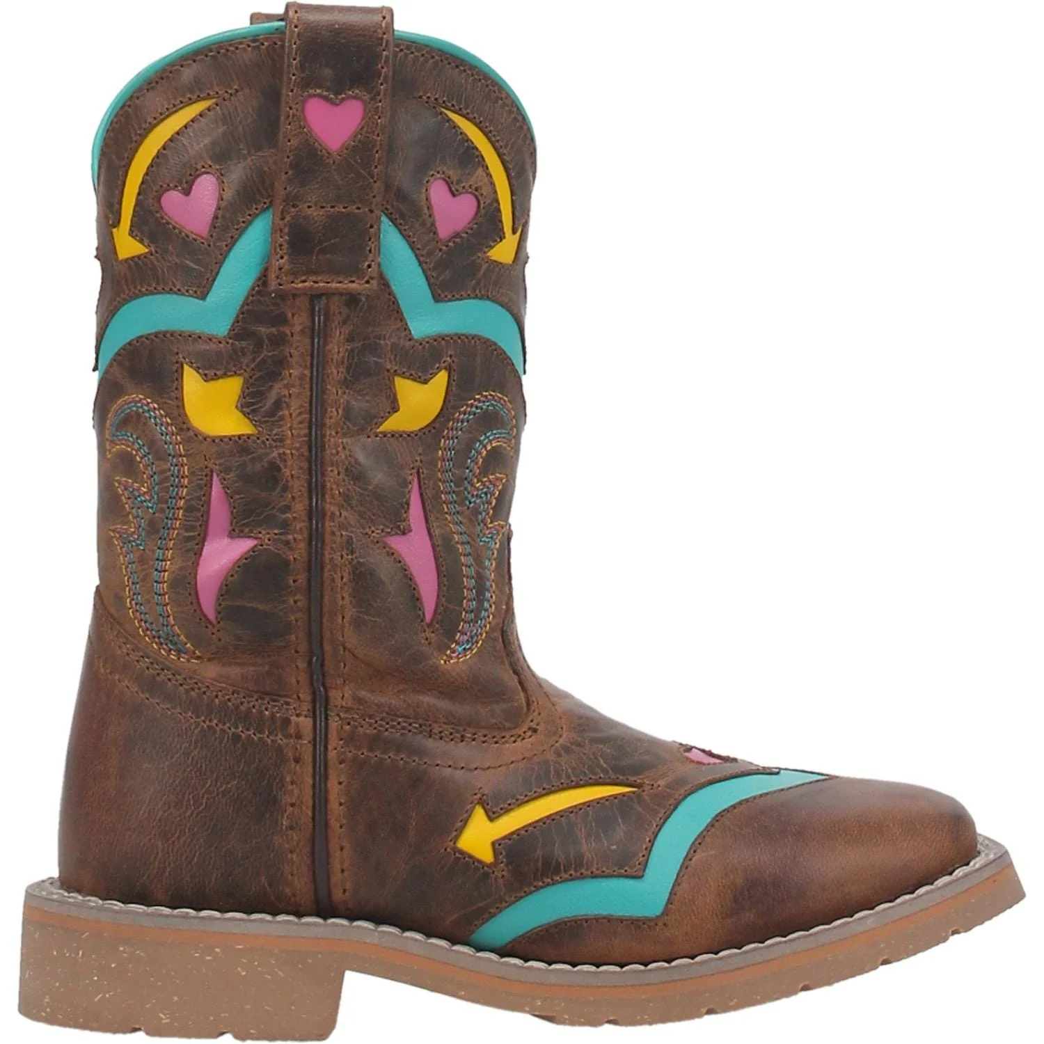 Dan Post Kid's Seneca Brown Square Toe Western Boots DPC2919 - Image 3