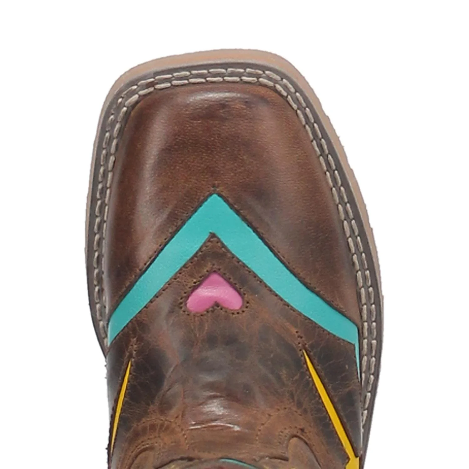 Dan Post Kid's Seneca Brown Square Toe Western Boots DPC2919 - Image 7