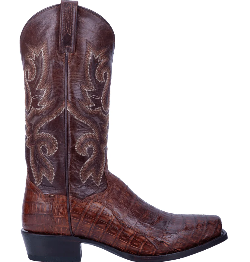Dan Post Men's Bayou Brass Genuine Caiman Tail Exotic Western Boots DP3074 - Image 6