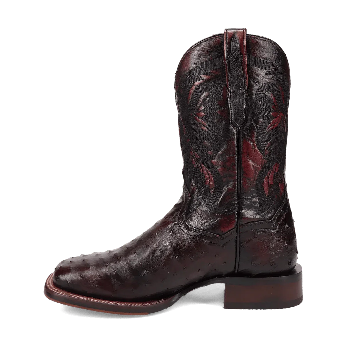 Dan Post Men's Black Cherry Alamosa Ostrich Exotic Western Boots DP5012 - Image 3