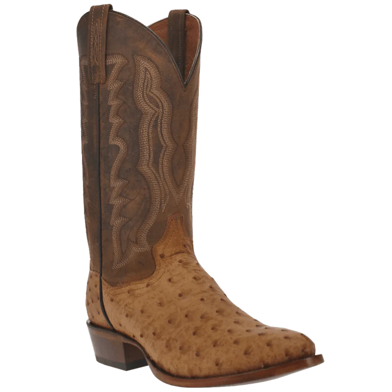Dan Post Men's Gehrig Saddle Full Quill Ostrich Western Boots DP3077