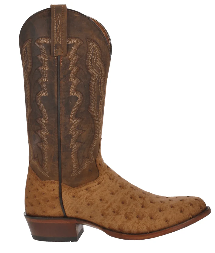 Dan Post Men's Gehrig Saddle Full Quill Ostrich Western Boots DP3077 - Image 2