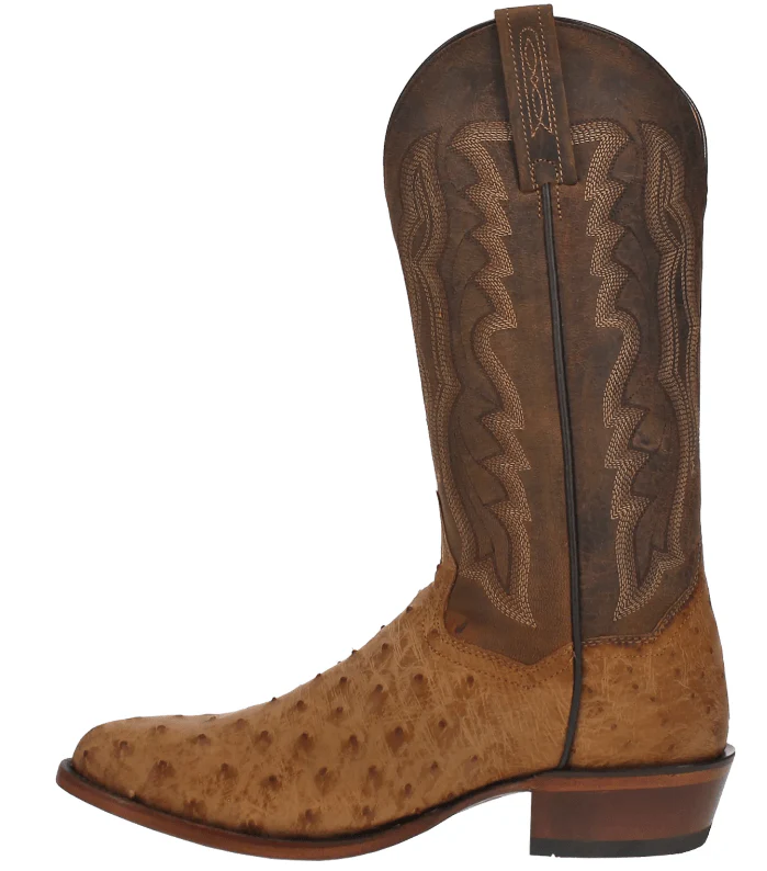 Dan Post Men's Gehrig Saddle Full Quill Ostrich Western Boots DP3077 - Image 3