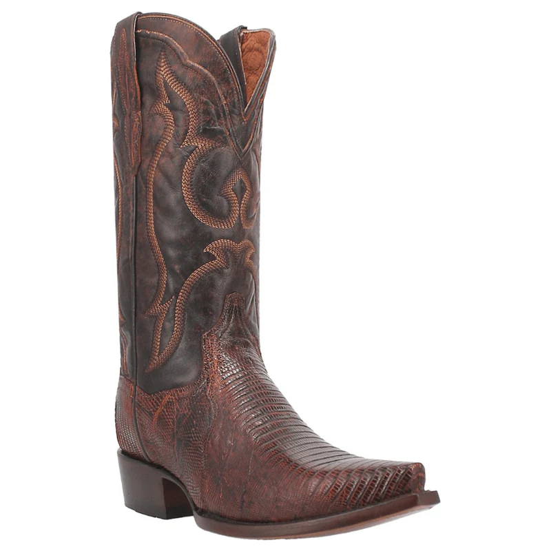 Dan Post Men's Hearst Cognac Lizard Snip Toe Exotic Western Boots DP3078