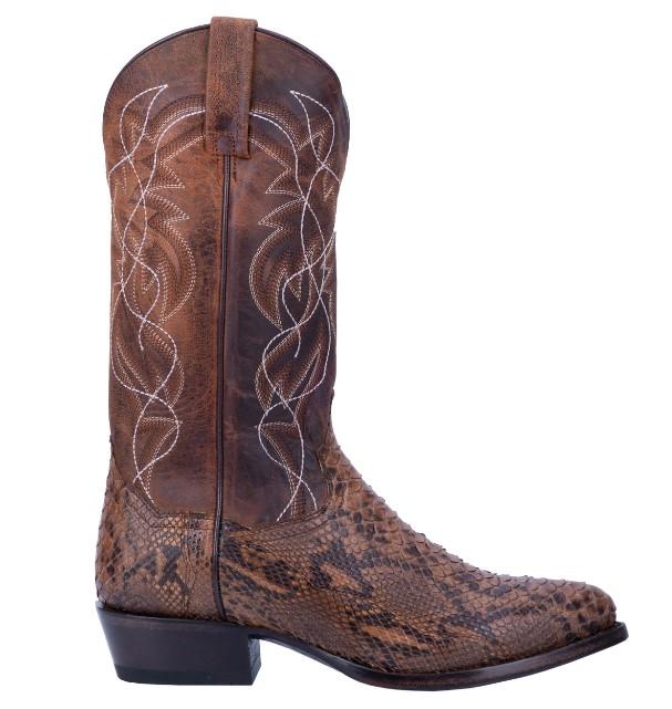 Dan Post Men's Manning Chocolate Brown Python Exotic Western Boots DP3037 - Image 2