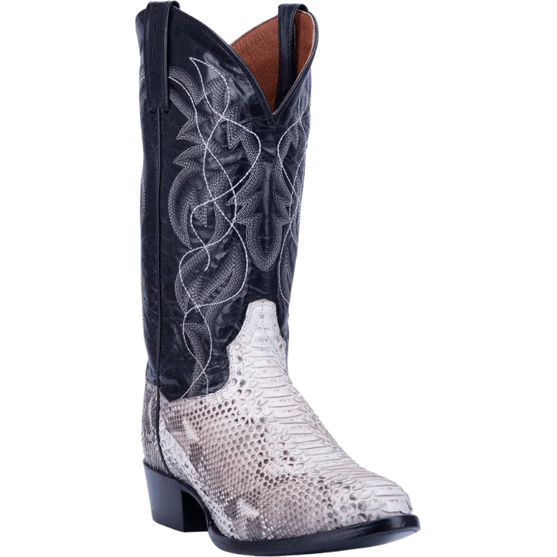Dan Post Men's Manning Natural/Black Python Western Exotic Boots DP3036
