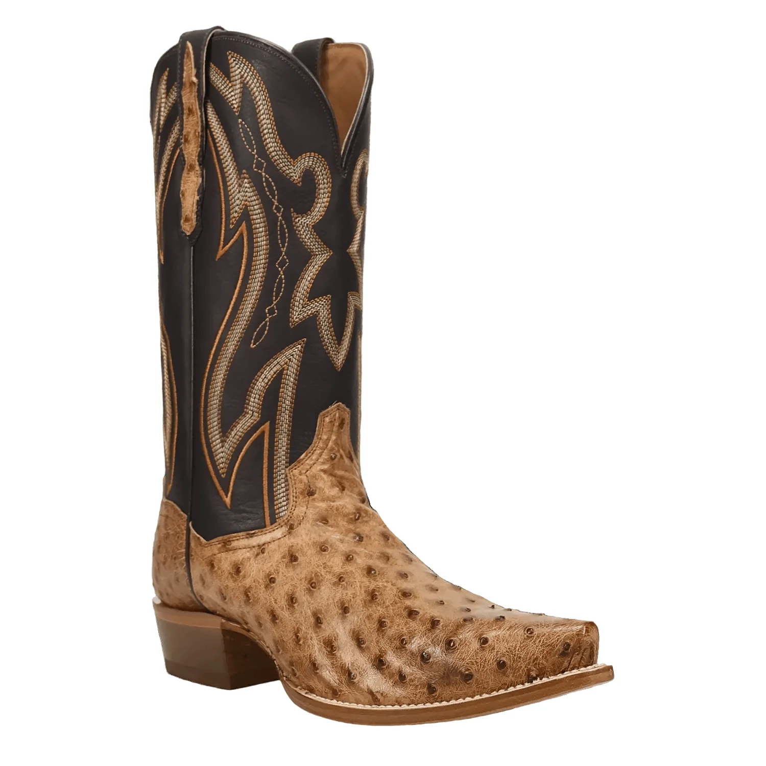 Dan Post Men's Tan Grit Full Quill Ostrich Exotic Boots DP7121