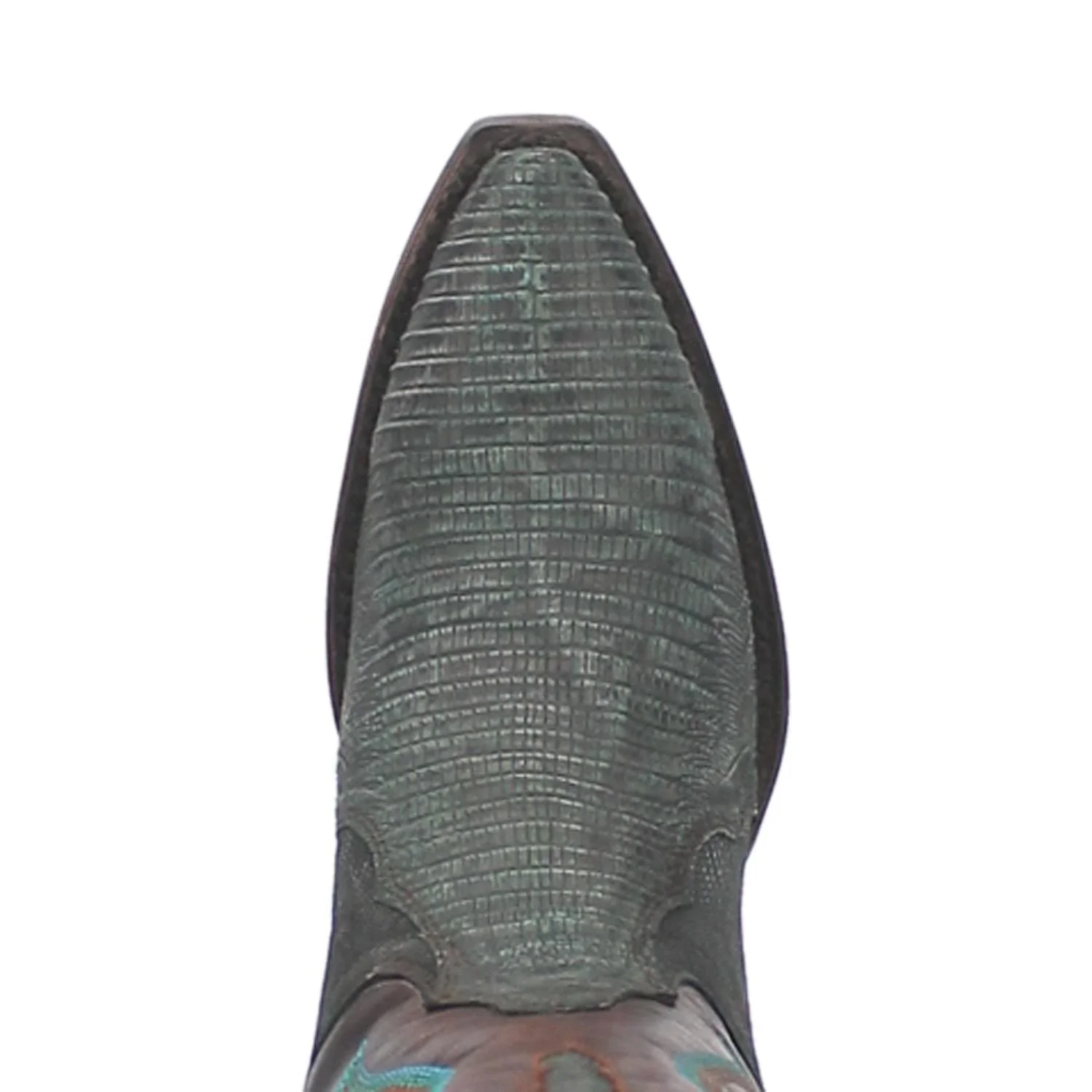 Dan Post Women's Drifter Turquoise/Brown Snip Toe Exotic Western Boots DP3007 - Image 4