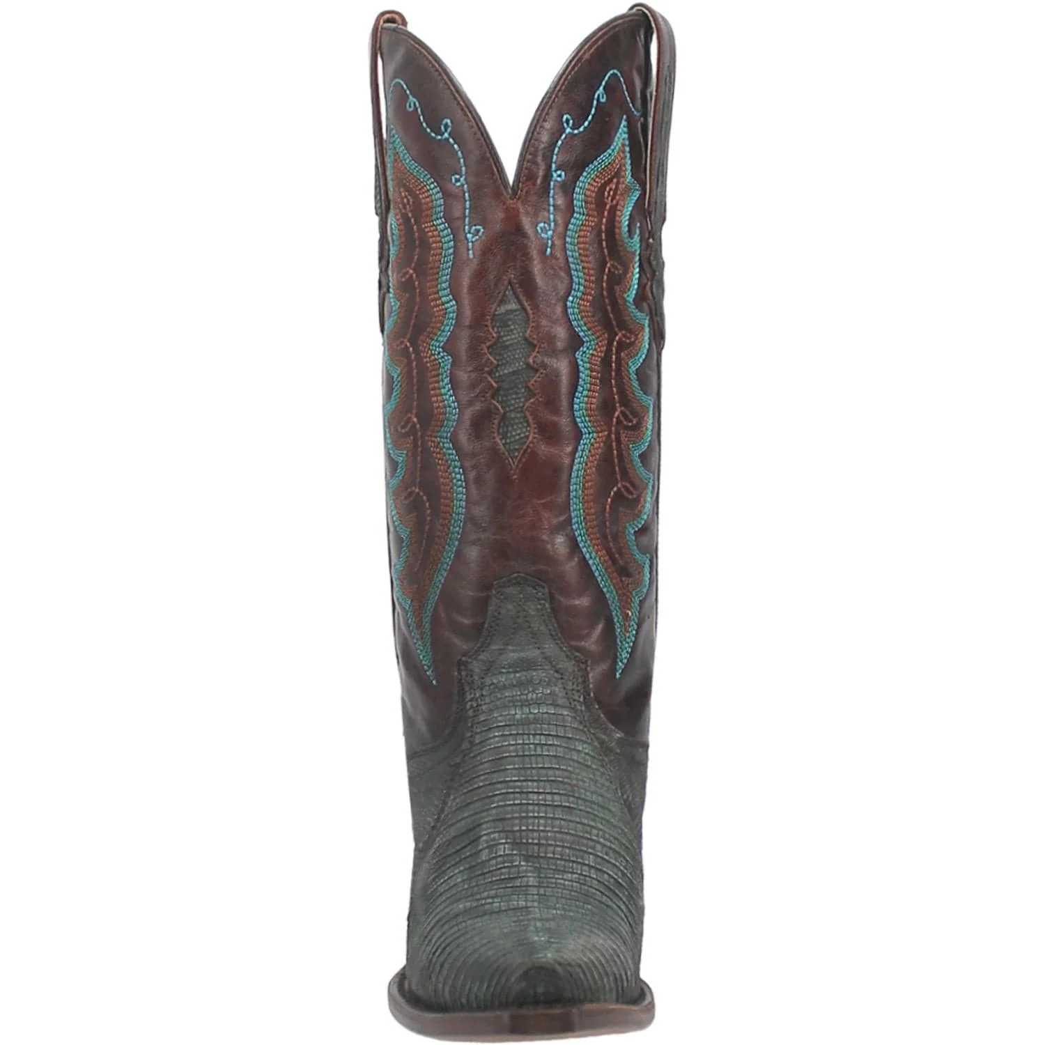 Dan Post Women's Drifter Turquoise/Brown Snip Toe Exotic Western Boots DP3007 - Image 5