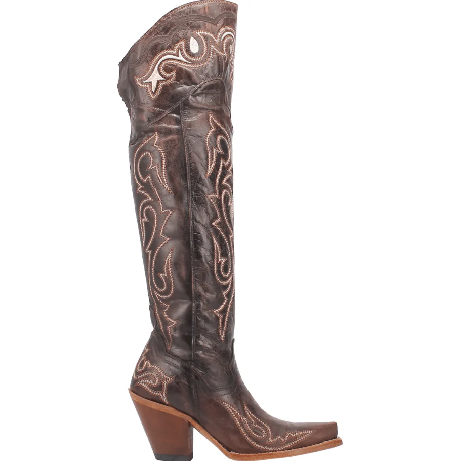 Dan Post Women's Kommotion Chocolate Leather 20" Western Boots DP4342 - Image 2