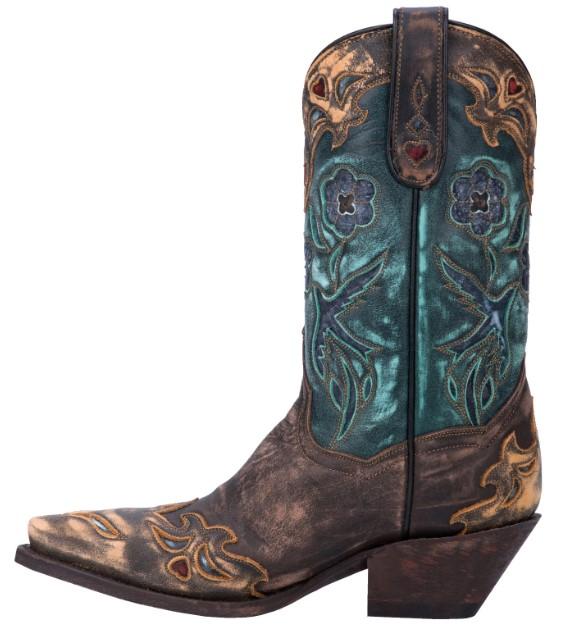 Dan Post Women's Vintage Bluebird Chocolate Brown Snip Toe Western Boots DP3544 - Image 3