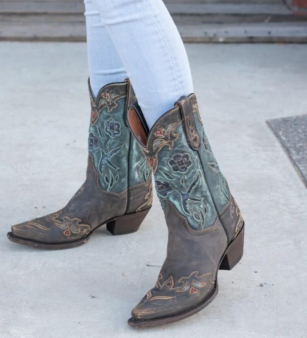 Dan Post Women's Vintage Bluebird Chocolate Brown Snip Toe Western Boots DP3544 - Image 7