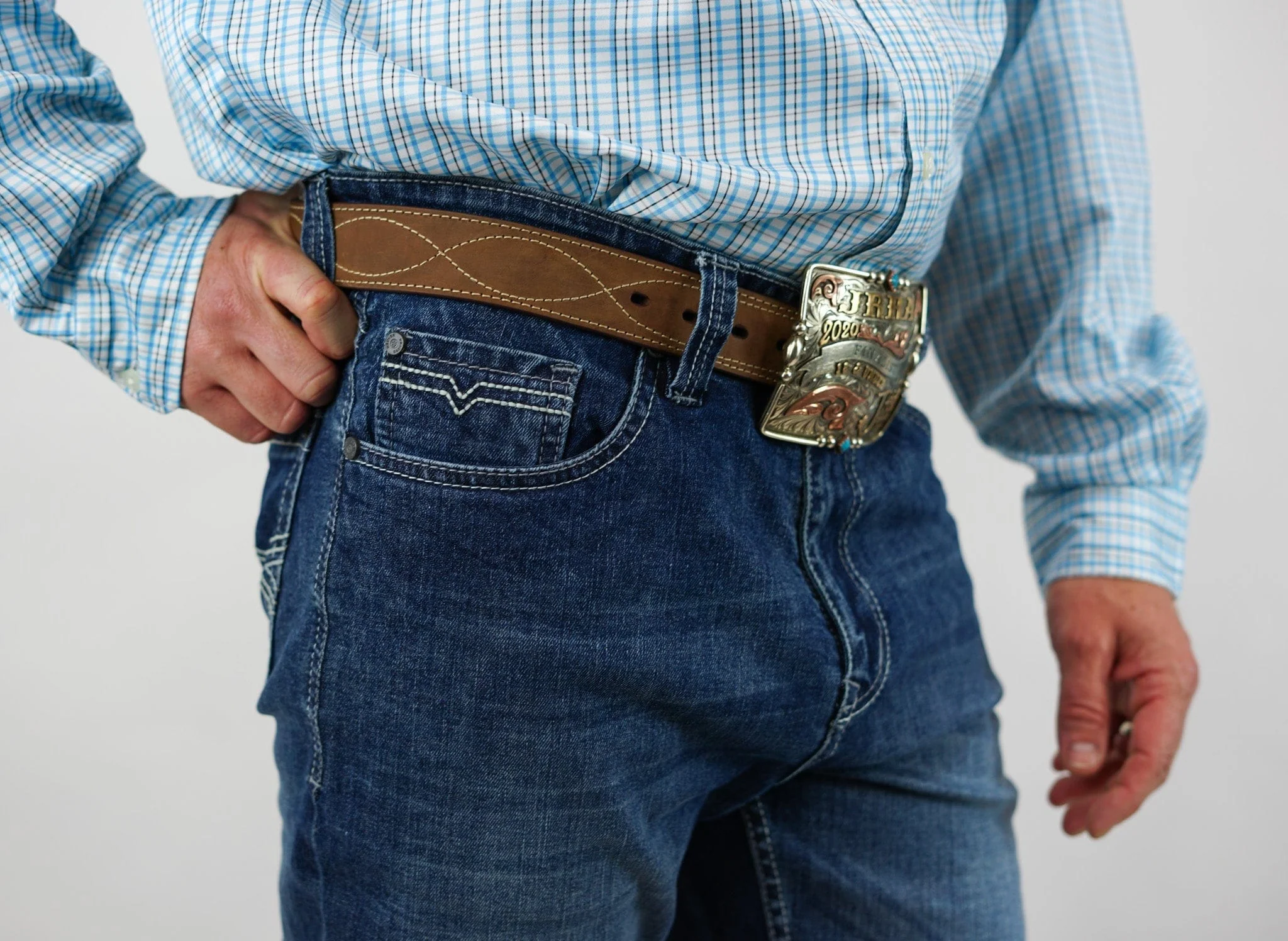Denim Jeans - Badlands Fit - STRETCH Fabric, Slim, Low-Rise, Straight Leg, Boot Cut (Mid Wash & Faded) - Image 3
