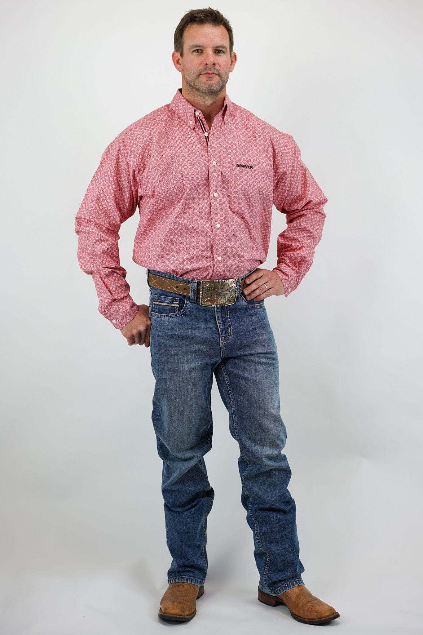 Denim Jeans - Bunkhouse Fit - STRETCH Fabric, Relaxed, Mid-Rise, Straight Leg, Boot Cut (Mid Wash & Faded)