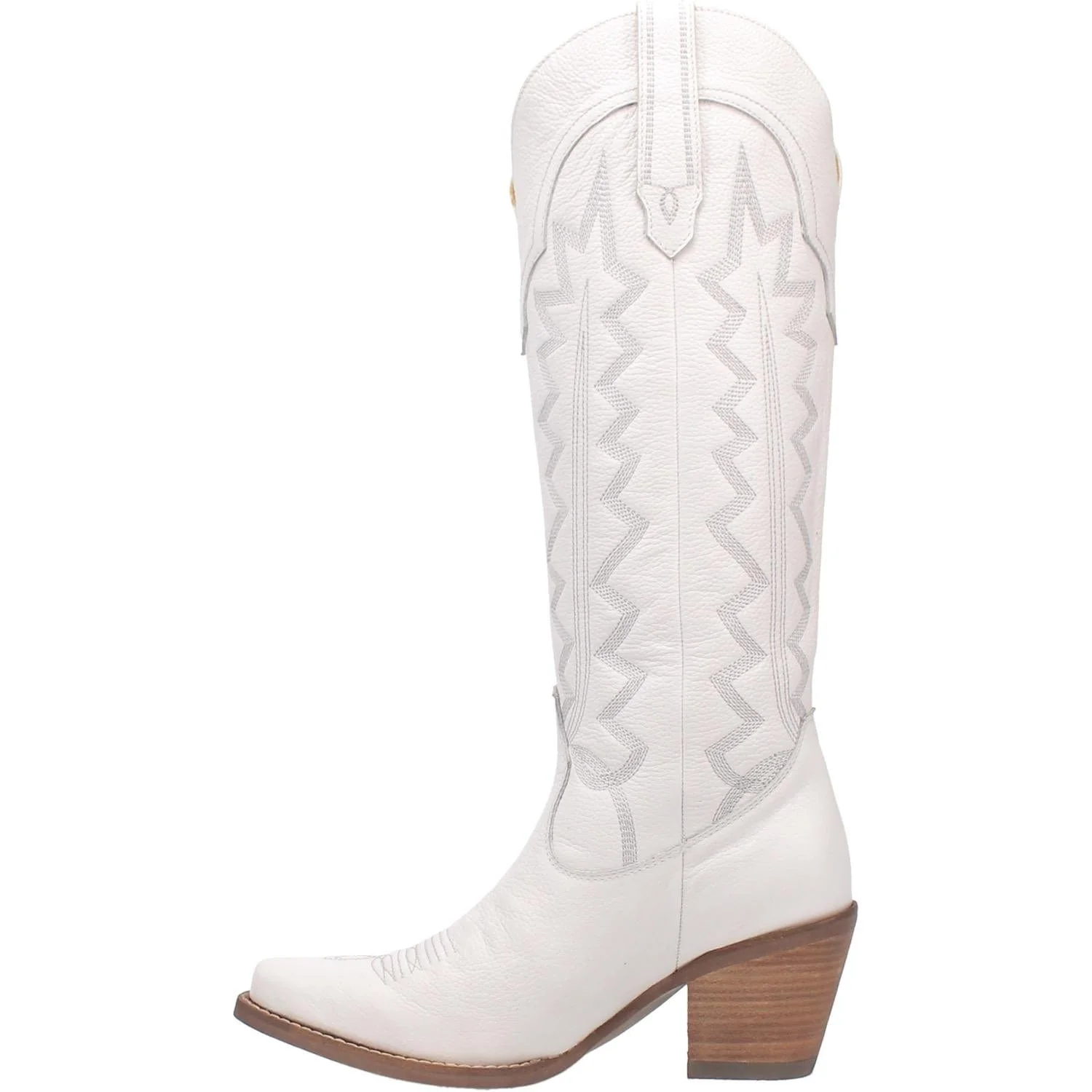Dingo Women's High Cotton White Leather Cowgirl Boots DI 936 - Image 4