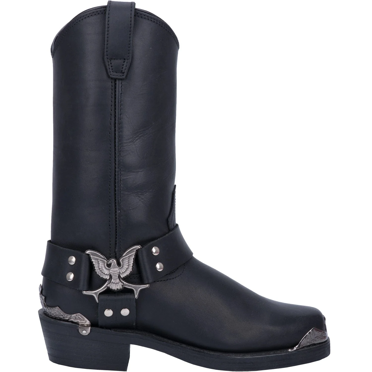 Dingo Men's Chopper Black Leather Harness Boots DI19053 - Image 2