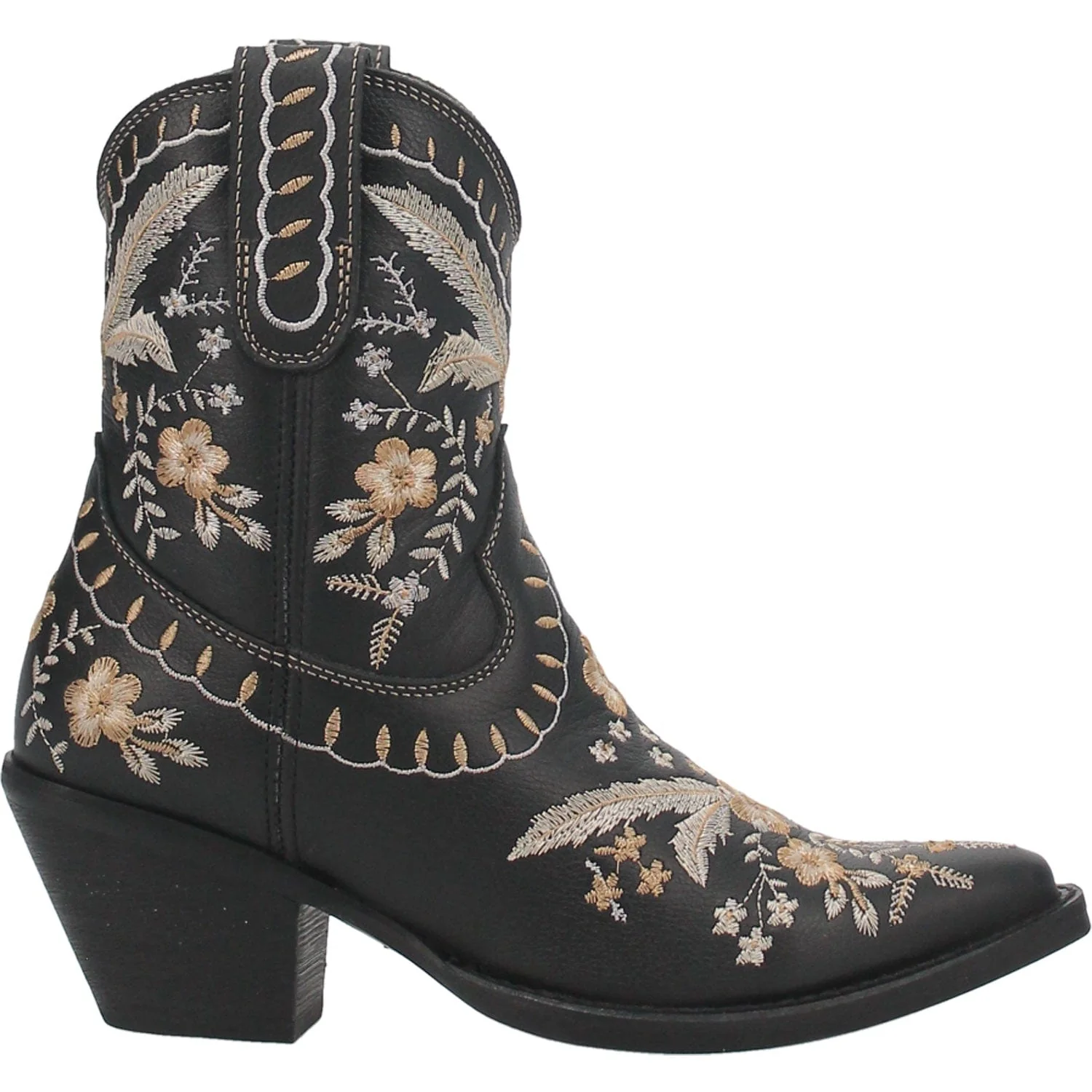 Dingo Women's #Primrose Black Floral Ankle Western Booties DI 748 - Image 2
