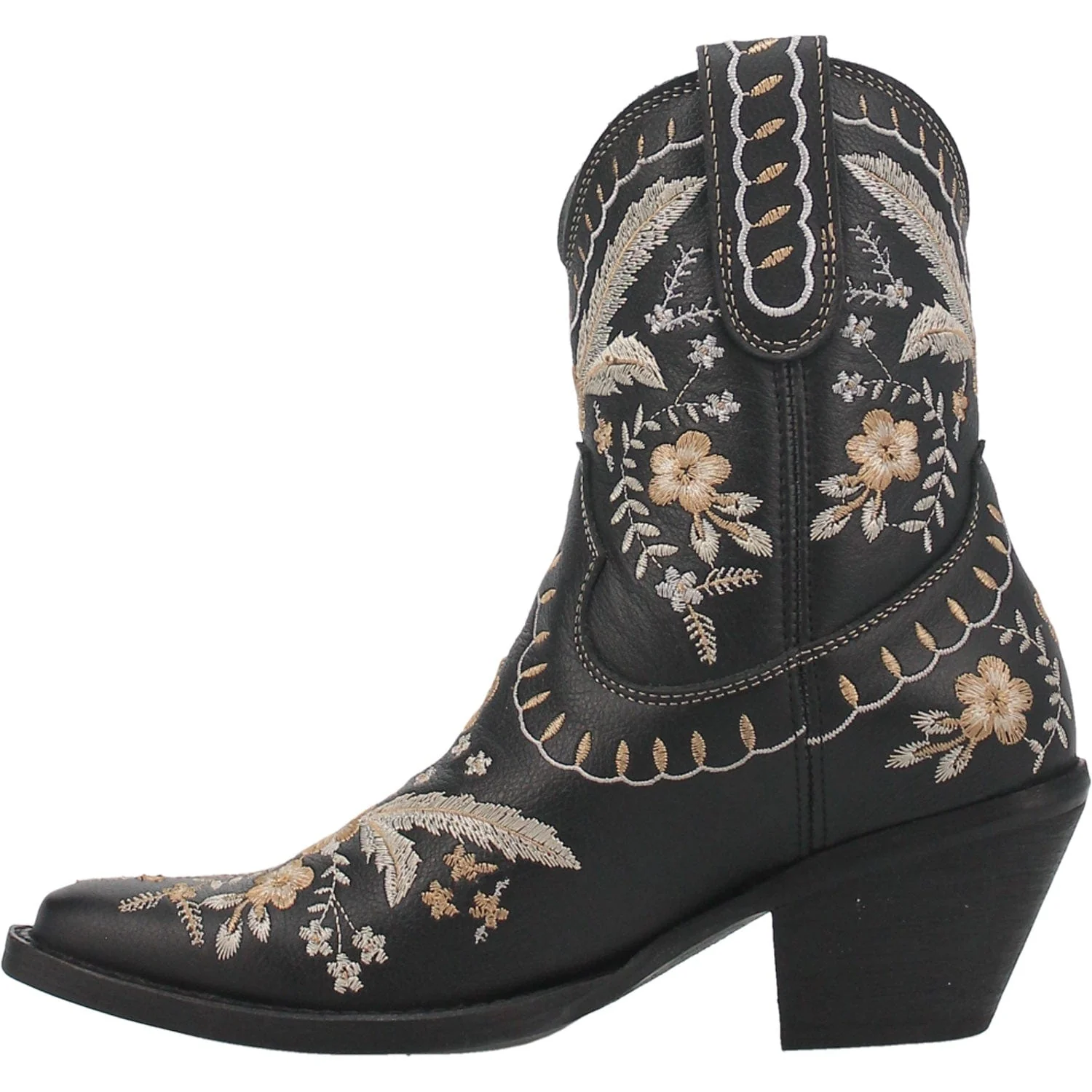 Dingo Women's #Primrose Black Floral Ankle Western Booties DI 748 - Image 4
