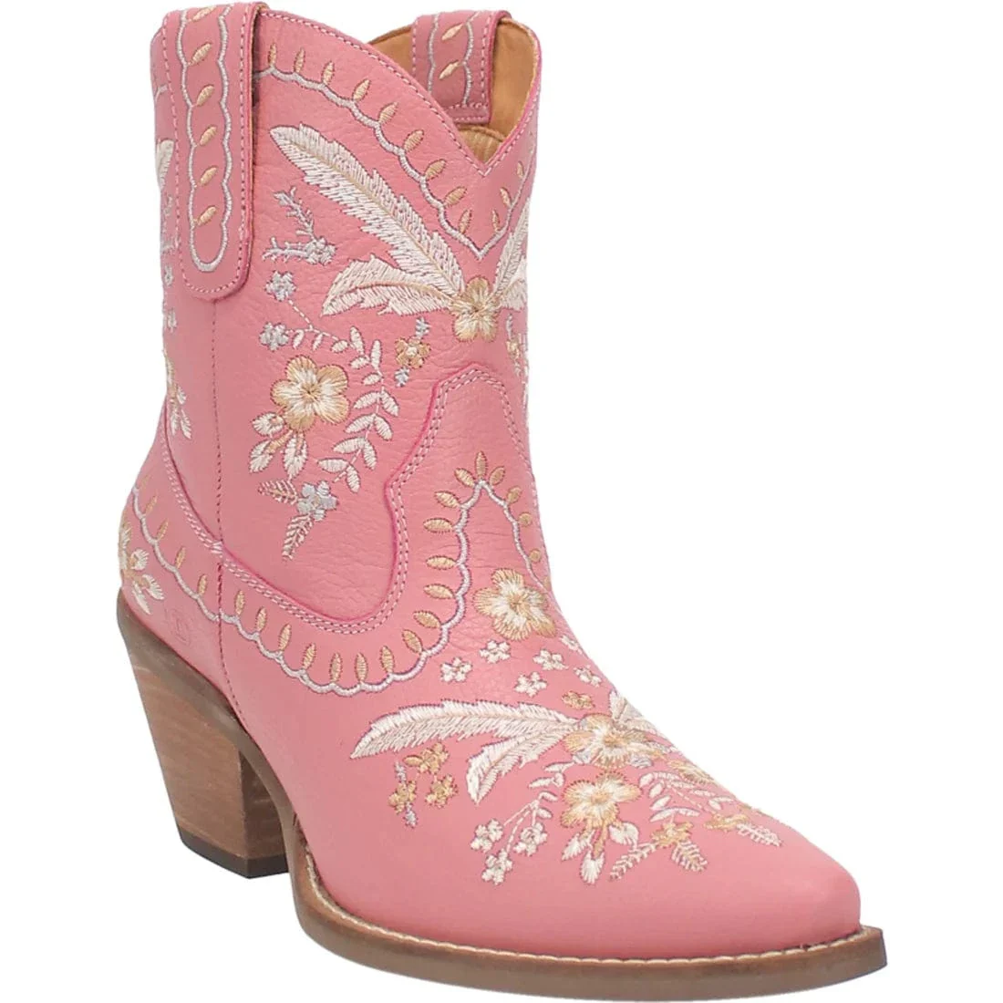 Dingo Women's #Primrose Pink Floral Ankle Western Booties DI 748