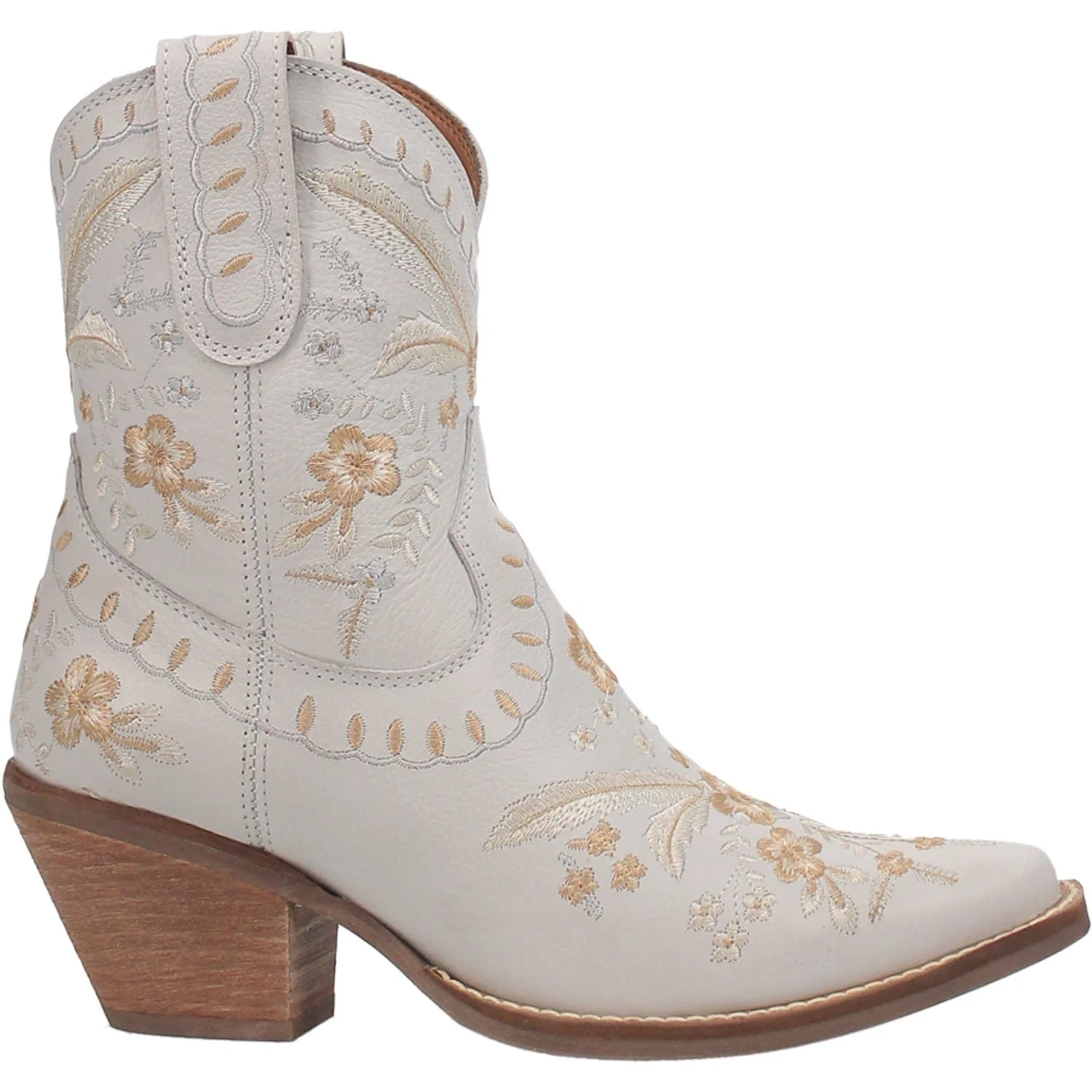 Dingo Women's Primrose White Floral Ankle Western Booties DI 748 - Image 2