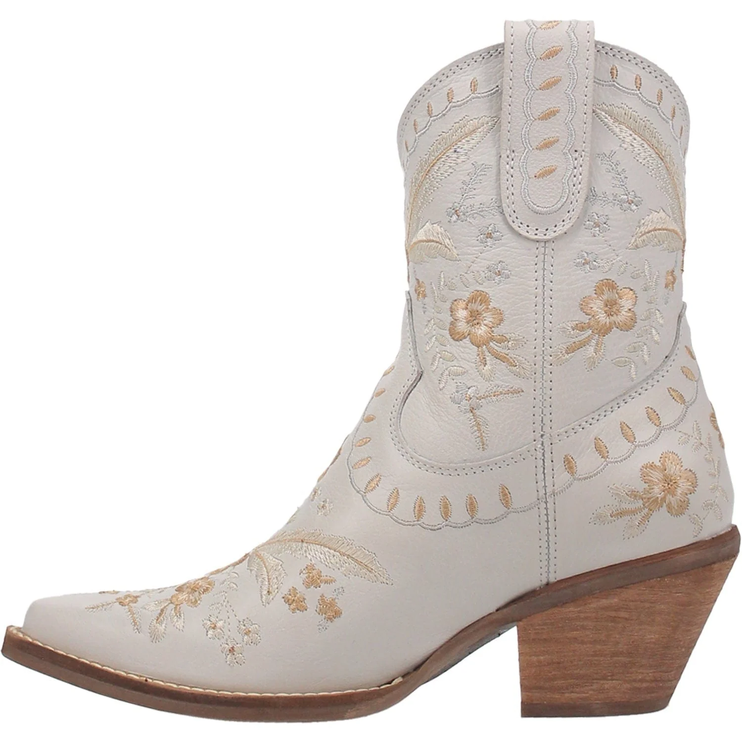 Dingo Women's Primrose White Floral Ankle Western Booties DI 748 - Image 3