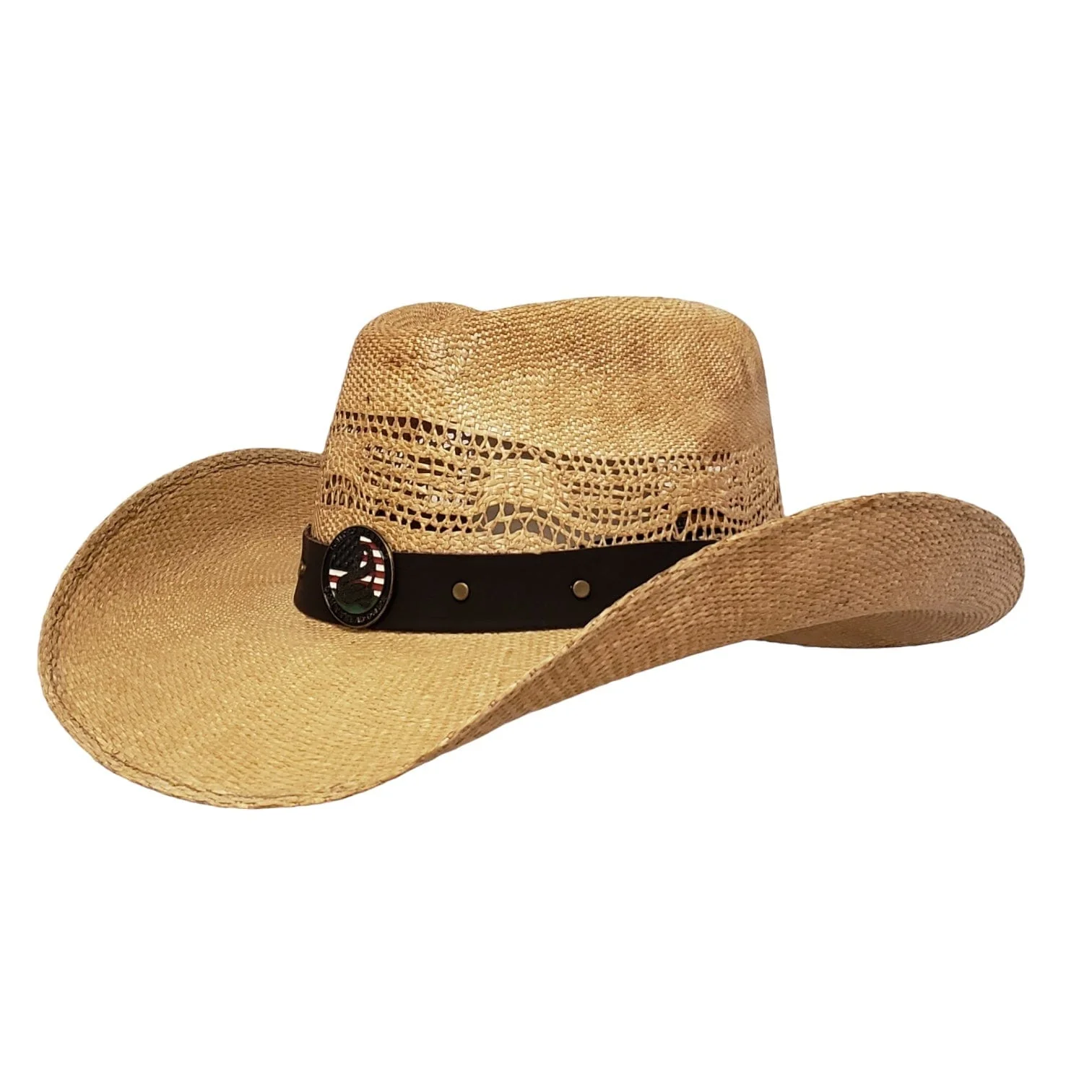 Gone Country Don't Tread On Me - Brown Straw Cowboy Hat