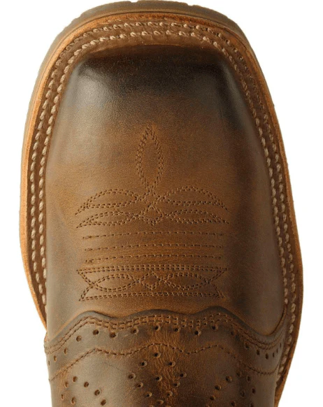 Double H Men’s ICE Jase Old Town Folklore Leather Brown Work Boots DH3560 - Image 3