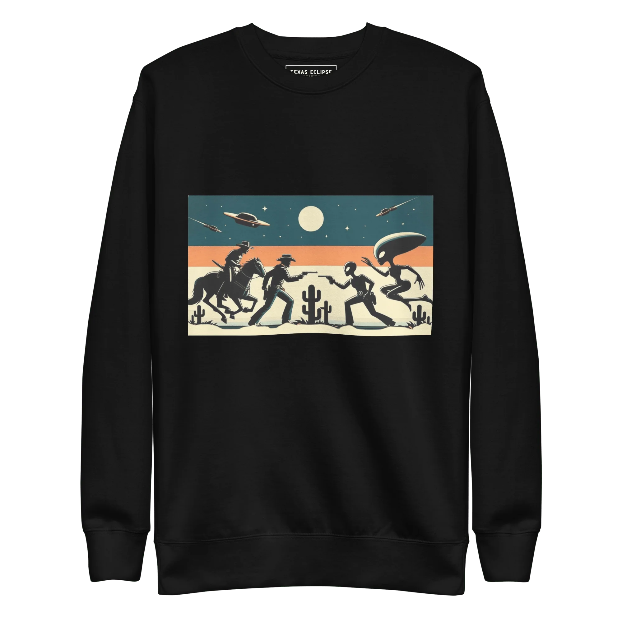 Dueling Cowboys vs Aliens Graphic Sweatshirt