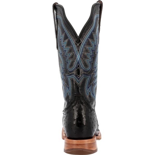 Durango Men's PRCA Midnight Black Full Quill Ostrich Square Toe Exotic Western Boots DDB0469 - Image 6