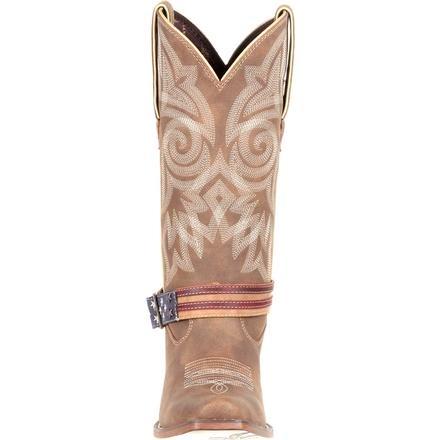 Durango Women's Crush Flag Accessory Brown Snip Toe Cowgirl Boots - DRD0208 - Image 5