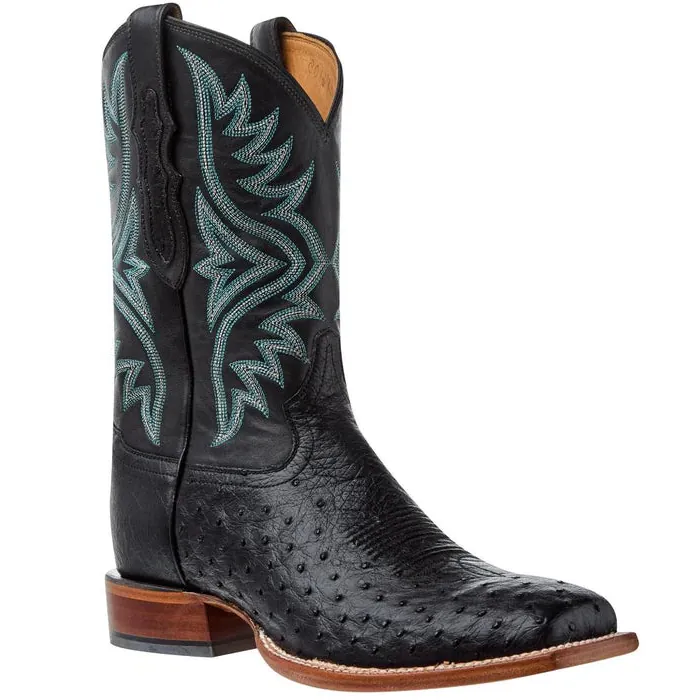 Tony Lama Men's Black Smooth Ostrich Exotic Western Boots EP6105