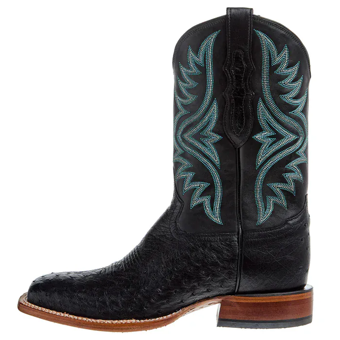 Tony Lama Men's Black Smooth Ostrich Exotic Western Boots EP6105 - Image 2
