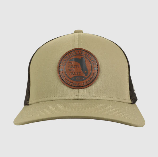 Florida Cracker Trading Men's Khaki/Brown Trucker Ball Cap - Image 3