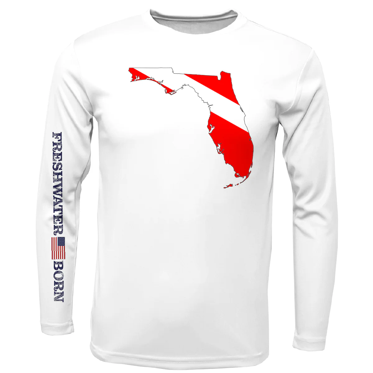 Florida Diver Freshwater Born Men's Long Sleeve UPF 50+ Dry-Fit Shirt - Image 3