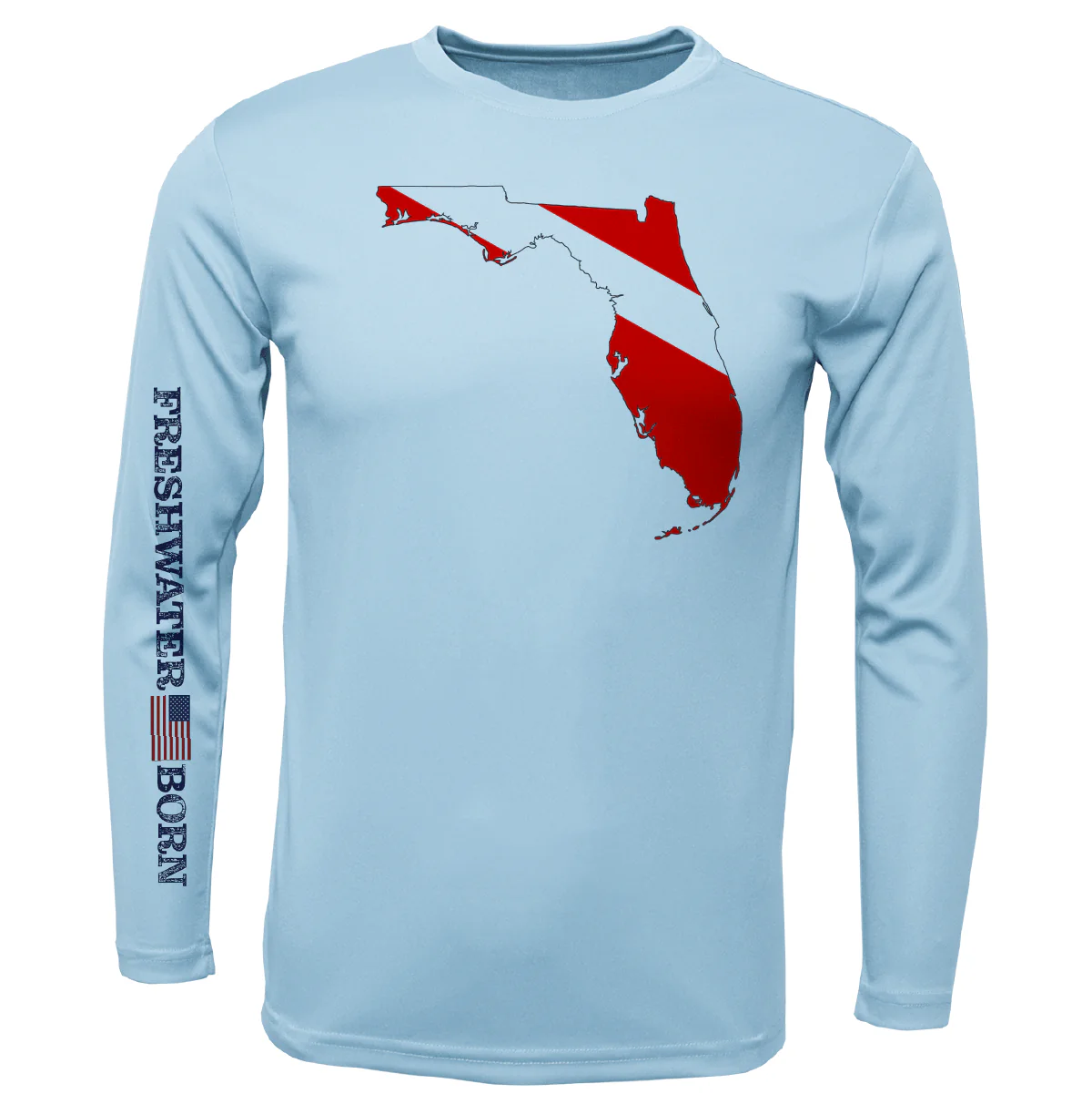Florida Diver Freshwater Born Men's Long Sleeve UPF 50+ Dry-Fit Shirt - Image 7