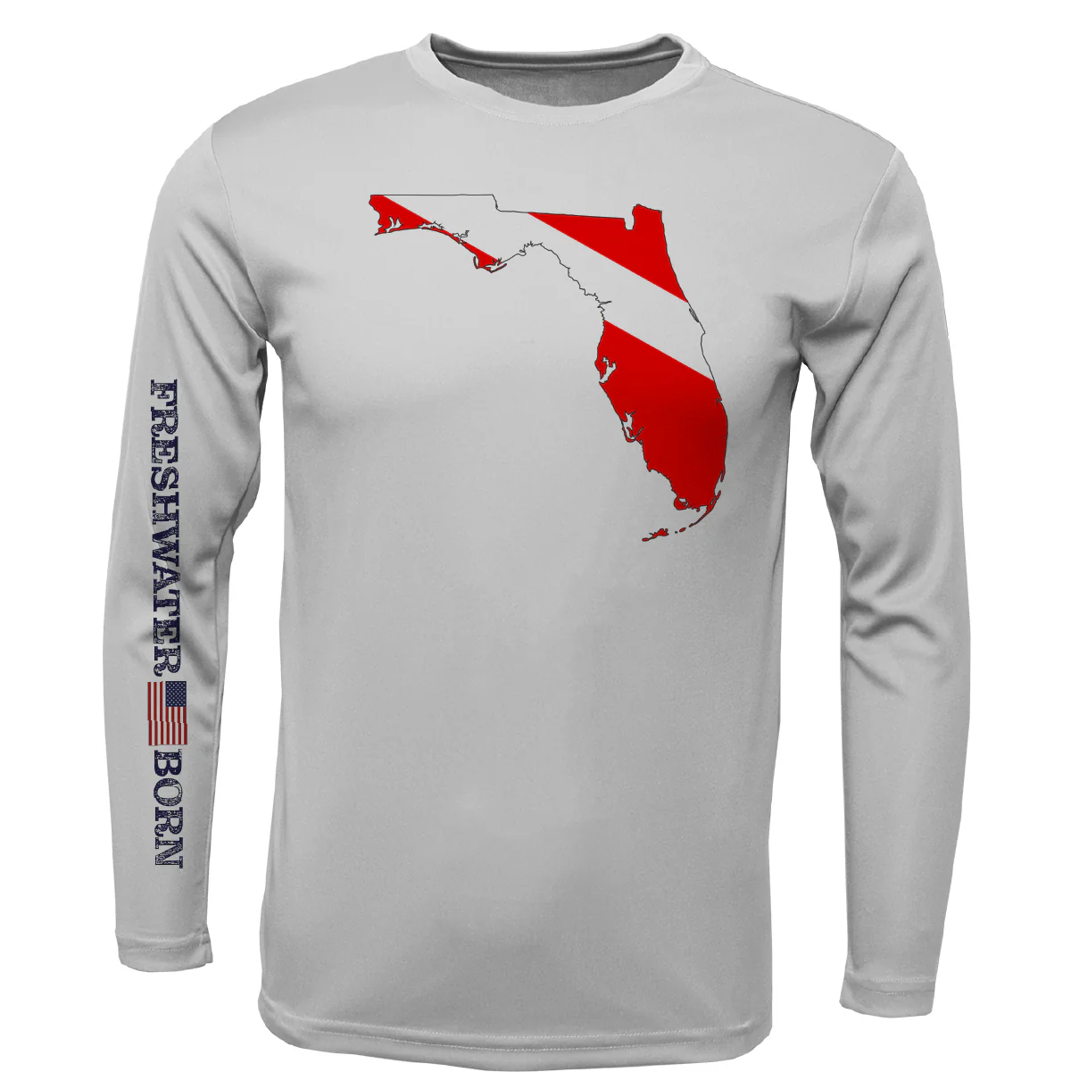 Florida Diver Freshwater Born Men's Long Sleeve UPF 50+ Dry-Fit Shirt - Image 9