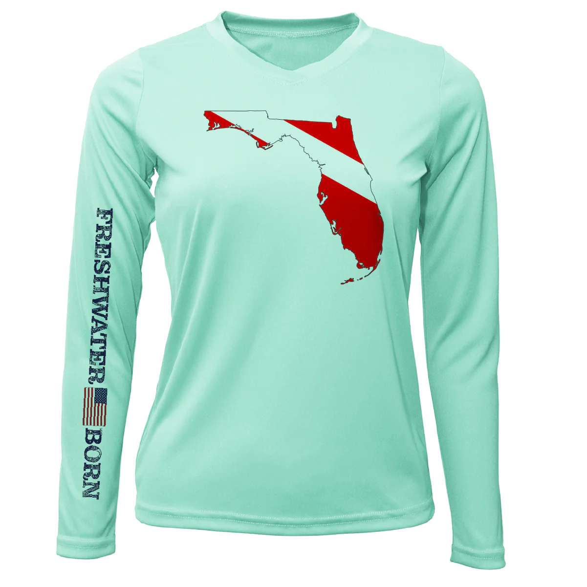 Florida Diver Freshwater Born Women's Long Sleeve UPF 50+ Dry-Fit Shirt - Image 7